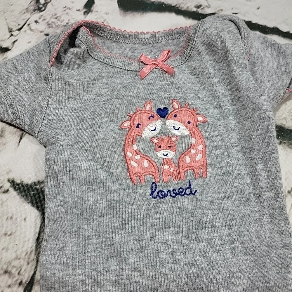 Carters 3pc Lot Girls NB-3mos Leggings T-Shirt Bodysuit With Sweatshirt
